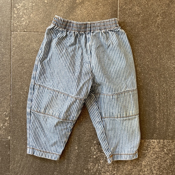 6-12 month pin striped denim 80’s jeans - Picture 1 of 3